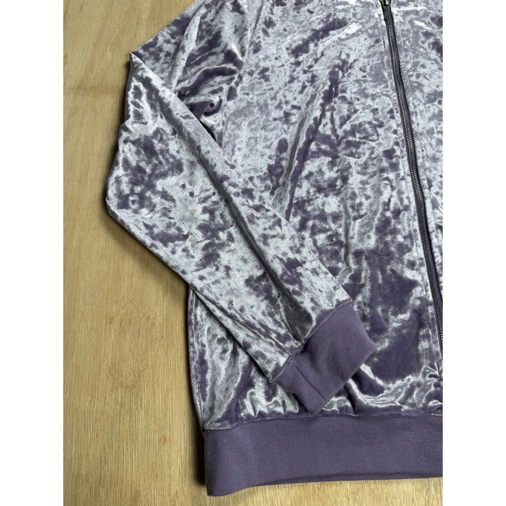 NEW YORK COMPANY Purple Crushed Velvet Bomber Jacket Womens Size Small - Picture 2 of 9